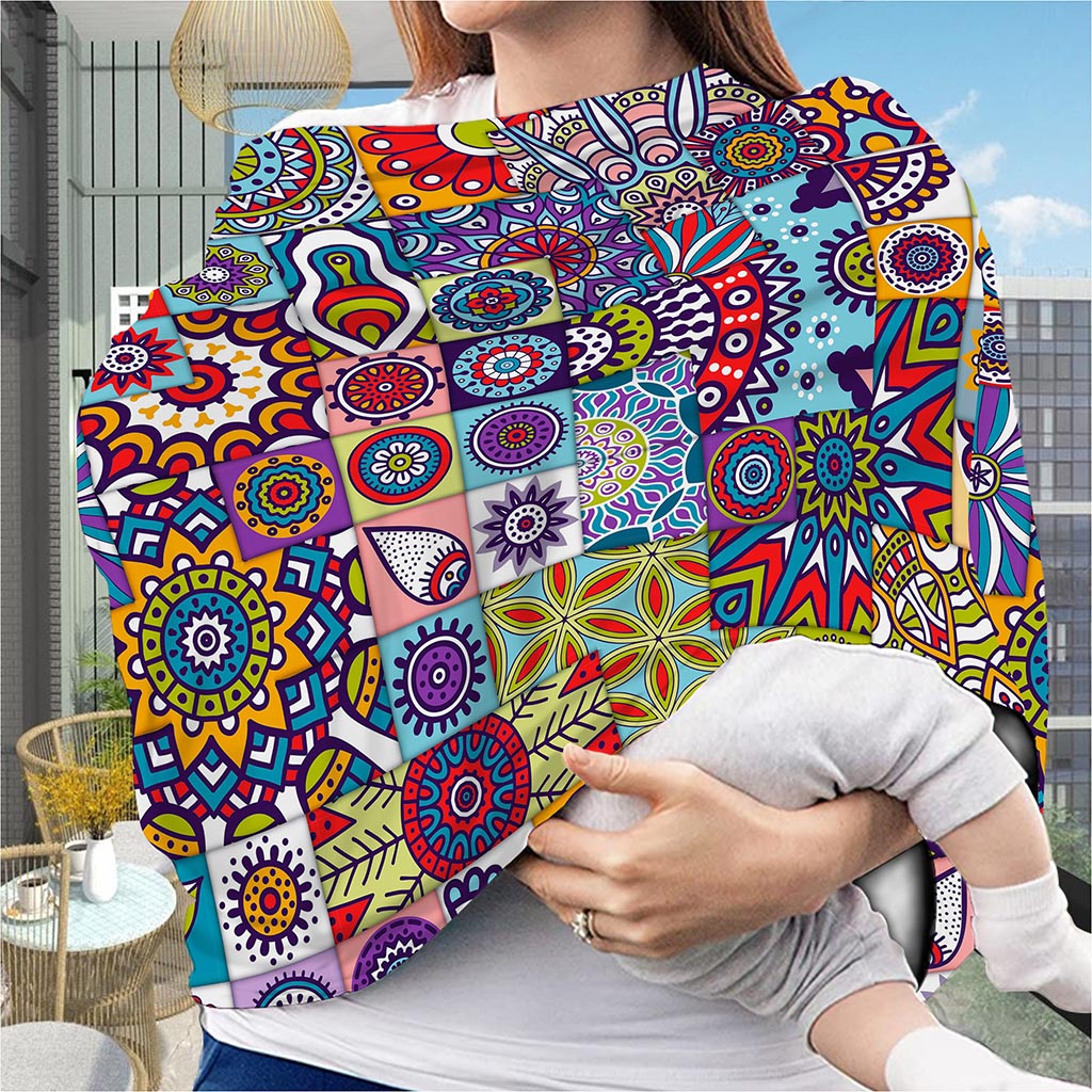Mandala Tile Bohemian Pattern Print Baby Seat Cover