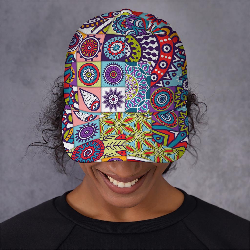 Mandala Tile Bohemian Pattern Print Baseball Cap