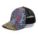 Mandala Tile Bohemian Pattern Print Black Mesh Trucker Cap