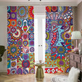 Mandala Tile Bohemian Pattern Print Dimout Pencil Pleat Curtains