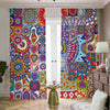 Mandala Tile Bohemian Pattern Print Blackout Pencil Pleat Curtains