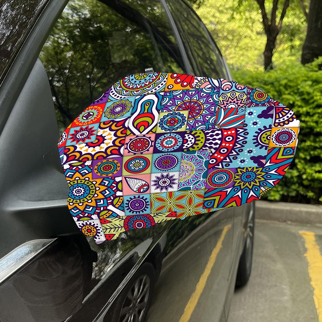 Mandala Tile Bohemian Pattern Print Car Side Mirror Covers