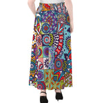 Mandala Tile Bohemian Pattern Print Chiffon Maxi Skirt