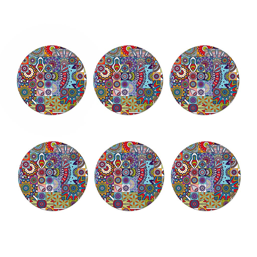 Mandala Tile Bohemian Pattern Print Coaster Set