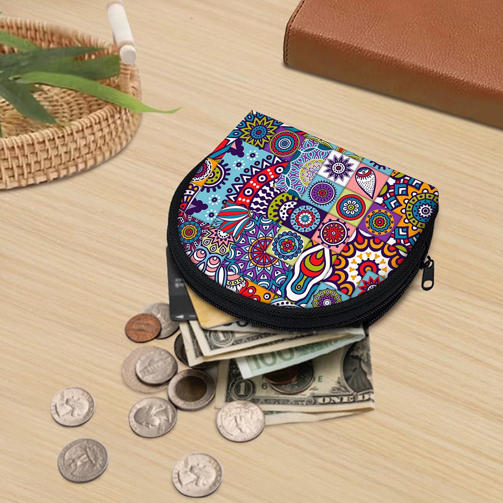 Mandala Tile Bohemian Pattern Print Coin Purse