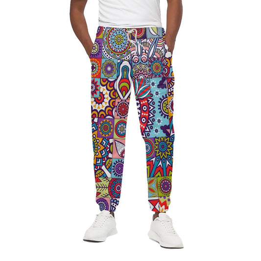 Mandala Tile Bohemian Pattern Print Cotton Pants