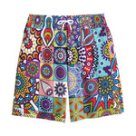 Mandala Tile Bohemian Pattern Print Cotton Shorts
