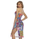Mandala Tile Bohemian Pattern Print Cross Back Cami Dress
