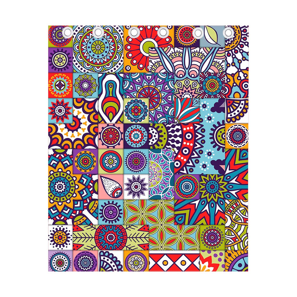 Mandala Tile Bohemian Pattern Print Curtain