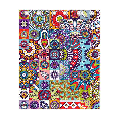 Mandala Tile Bohemian Pattern Print Curtain
