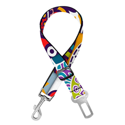 Mandala Tile Bohemian Pattern Print Dog Seat Belt