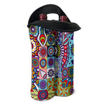 Mandala Tile Bohemian Pattern Print Double Neoprene Wine Tote