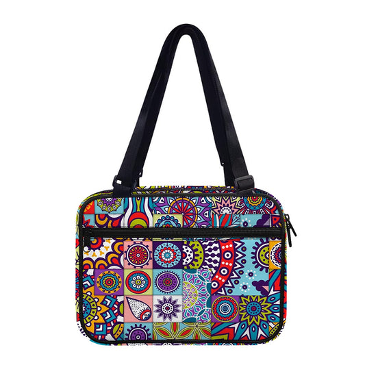 Mandala Tile Bohemian Pattern Print Double Strap Bible Bag