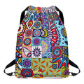 Mandala Tile Bohemian Pattern Print Drawstring Backpack