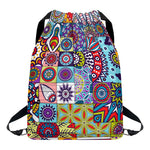 Mandala Tile Bohemian Pattern Print Drawstring Backpack