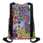 Mandala Tile Bohemian Pattern Print Drawstring Backpack