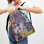Mandala Tile Bohemian Pattern Print Drawstring Backpack