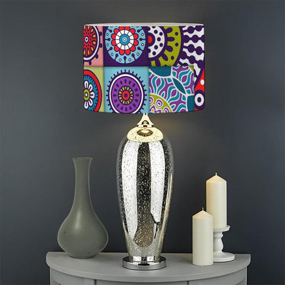 Mandala Tile Bohemian Pattern Print Drum Lamp Shade