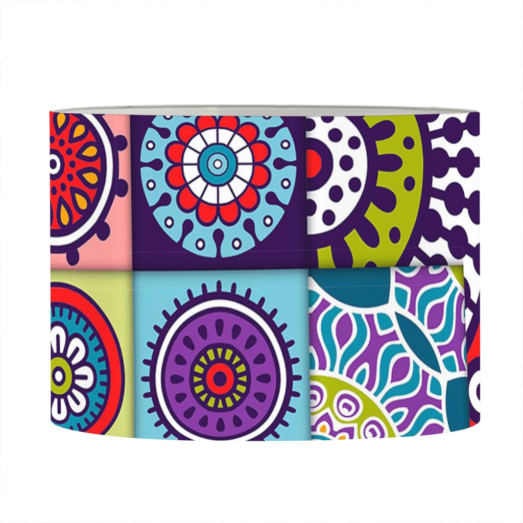 Mandala Tile Bohemian Pattern Print Drum Lamp Shade