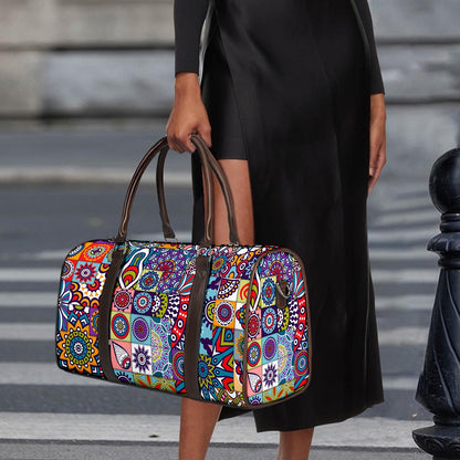 Mandala Tile Bohemian Pattern Print Duffle Bag