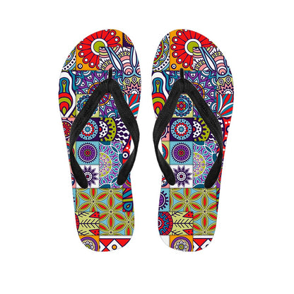 Mandala Tile Bohemian Pattern Print Flip Flops
