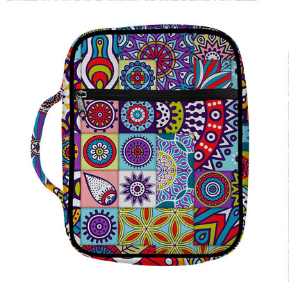 Mandala Tile Bohemian Pattern Print Front Pocket Bible Bag
