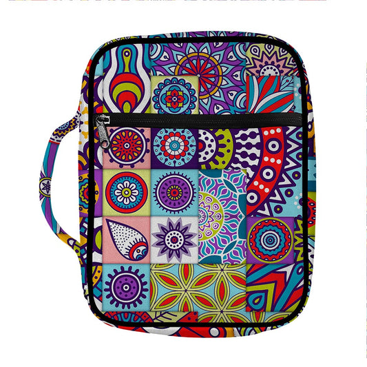 Mandala Tile Bohemian Pattern Print Front Pocket Bible Bag