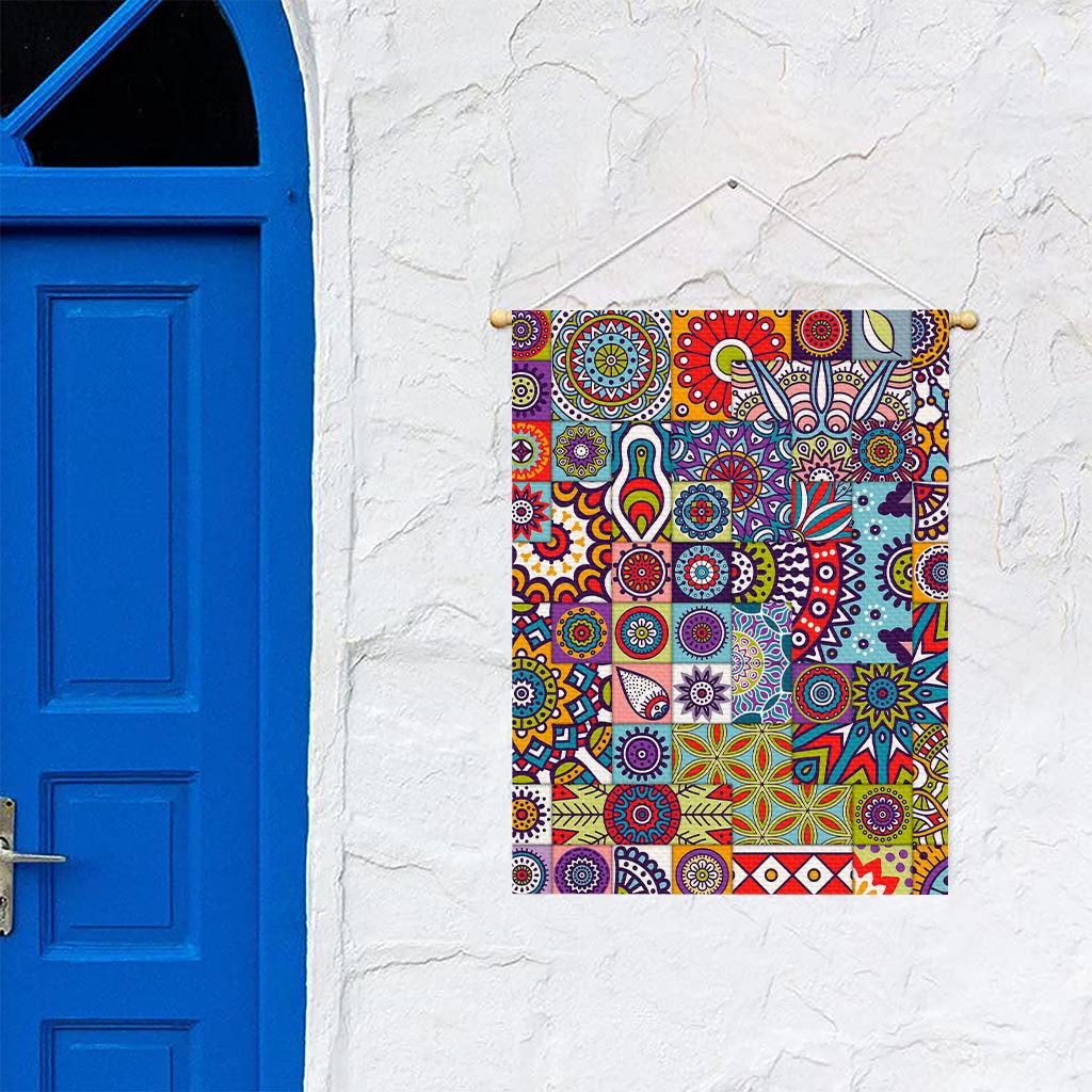 Mandala Tile Bohemian Pattern Print Garden Flag
