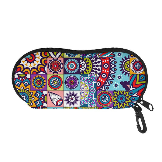 Mandala Tile Bohemian Pattern Print Glasses Case