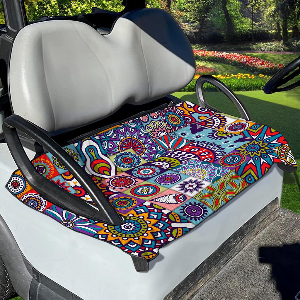 Mandala Tile Bohemian Pattern Print Golf Cart Seat Cover