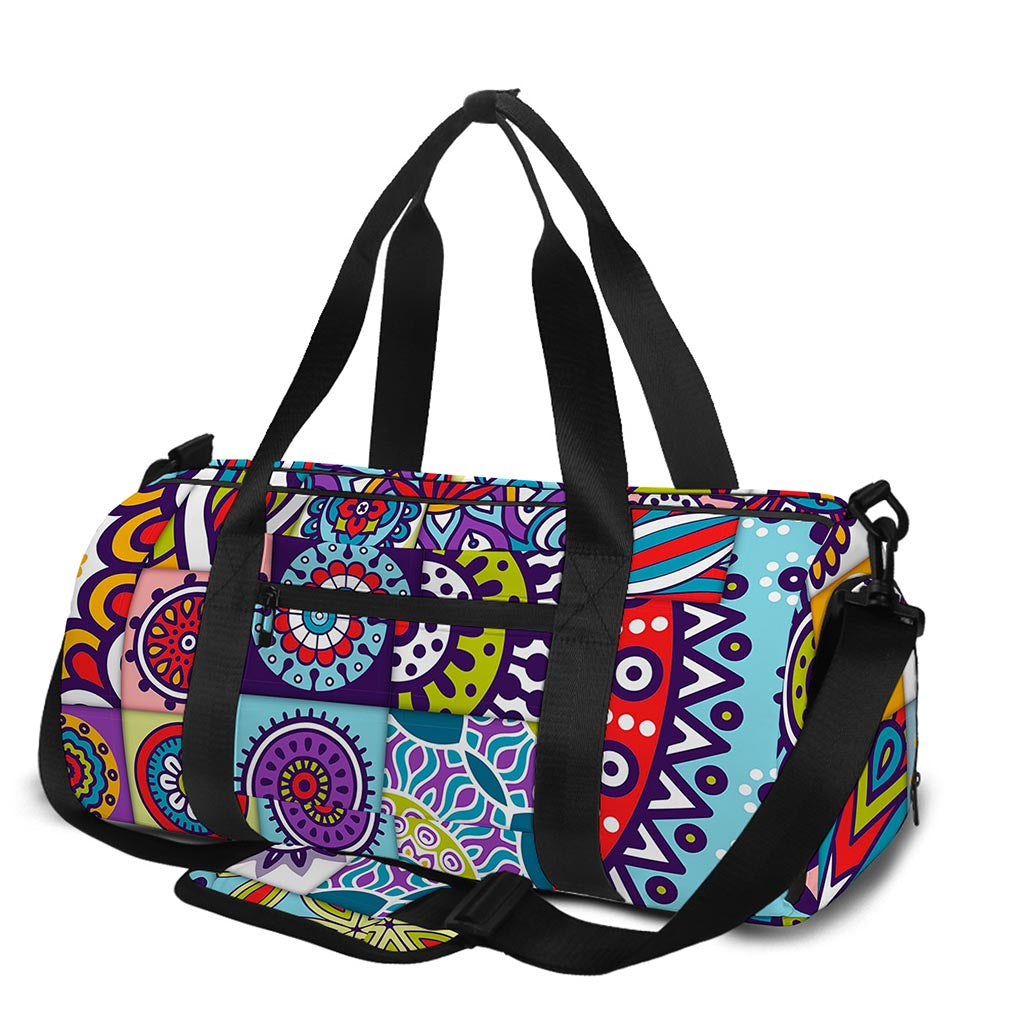 Mandala Tile Bohemian Pattern Print Gym Bag