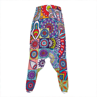 Mandala Tile Bohemian Pattern Print Hammer Pants