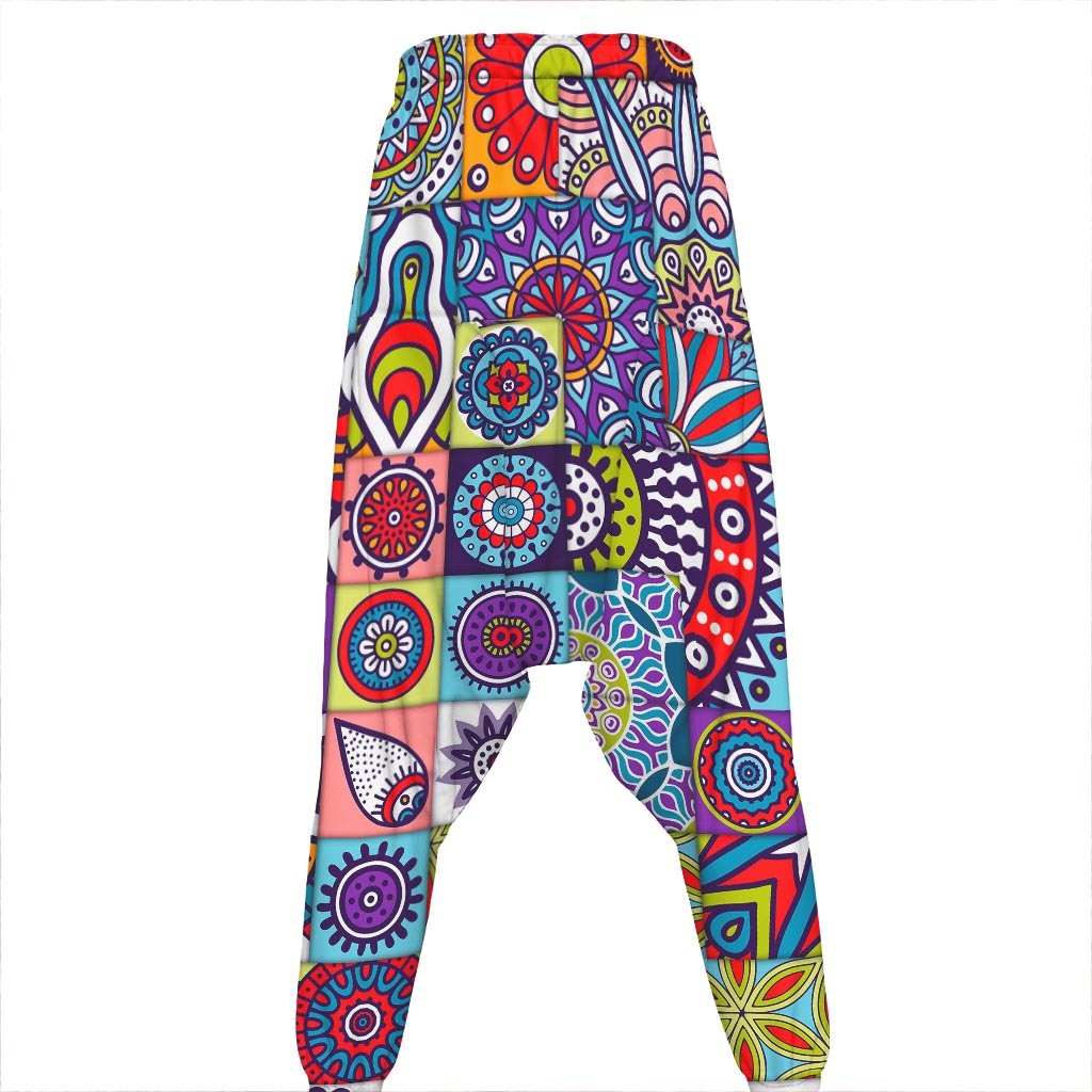 Mandala Tile Bohemian Pattern Print Hammer Pants
