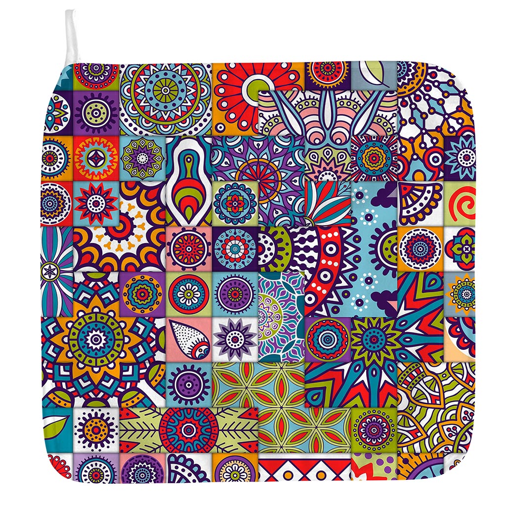 Mandala Tile Bohemian Pattern Print Hand Towel