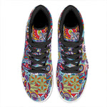 Mandala Tile Bohemian Pattern Print High Top Leather Sneakers