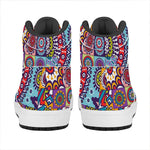 Mandala Tile Bohemian Pattern Print High Top Leather Sneakers