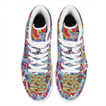 Mandala Tile Bohemian Pattern Print High Top Leather Sneakers