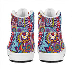 Mandala Tile Bohemian Pattern Print High Top Leather Sneakers