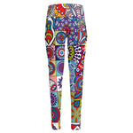 Mandala Tile Bohemian Pattern Print High-Waisted Pocket Leggings