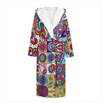 Mandala Tile Bohemian Pattern Print Hooded Bathrobe