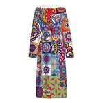 Mandala Tile Bohemian Pattern Print Hooded Bathrobe