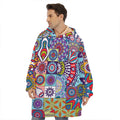 Mandala Tile Bohemian Pattern Print Hoodie Blanket