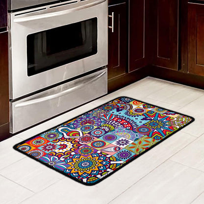 Mandala Tile Bohemian Pattern Print Kitchen Mat