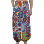 Mandala Tile Bohemian Pattern Print Lantern Pants