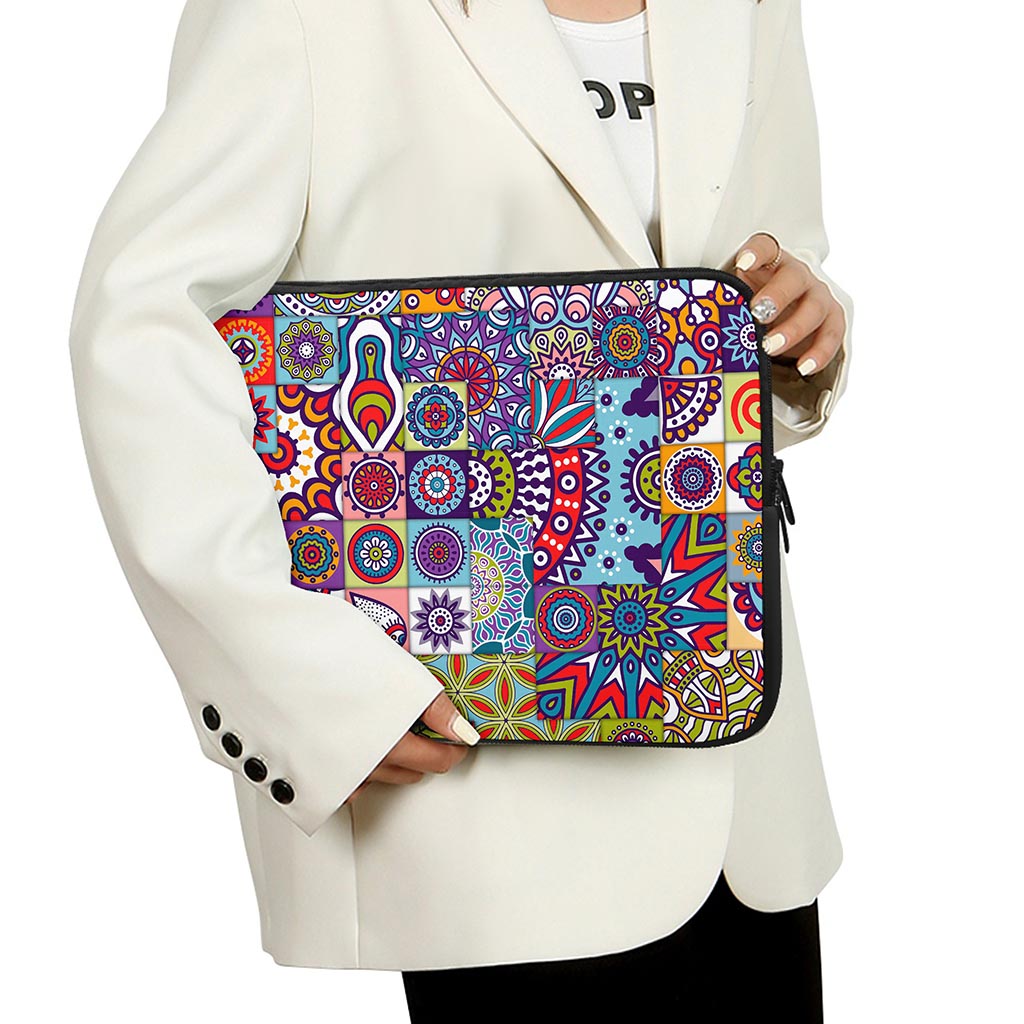 Mandala Tile Bohemian Pattern Print Laptop Sleeve