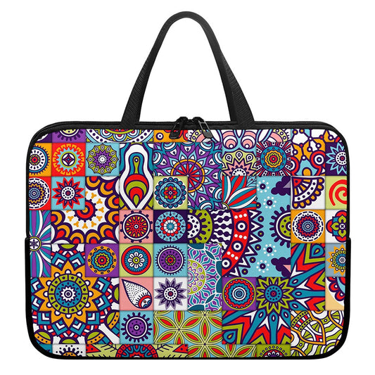 Mandala Tile Bohemian Pattern Print Laptop Sleeve With Handle