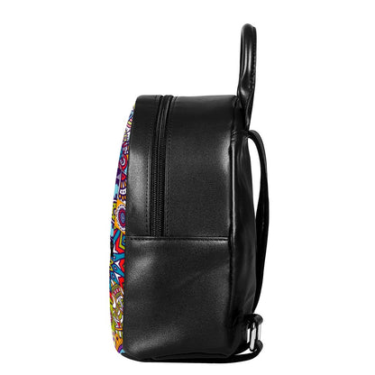 Mandala Tile Bohemian Pattern Print Leather Backpack