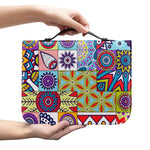 Mandala Tile Bohemian Pattern Print Leather Bible Cover