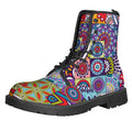 Mandala Tile Bohemian Pattern Print Lace-Up Boots