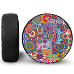 Mandala Tile Bohemian Pattern Print Leather Spare Tire Cover